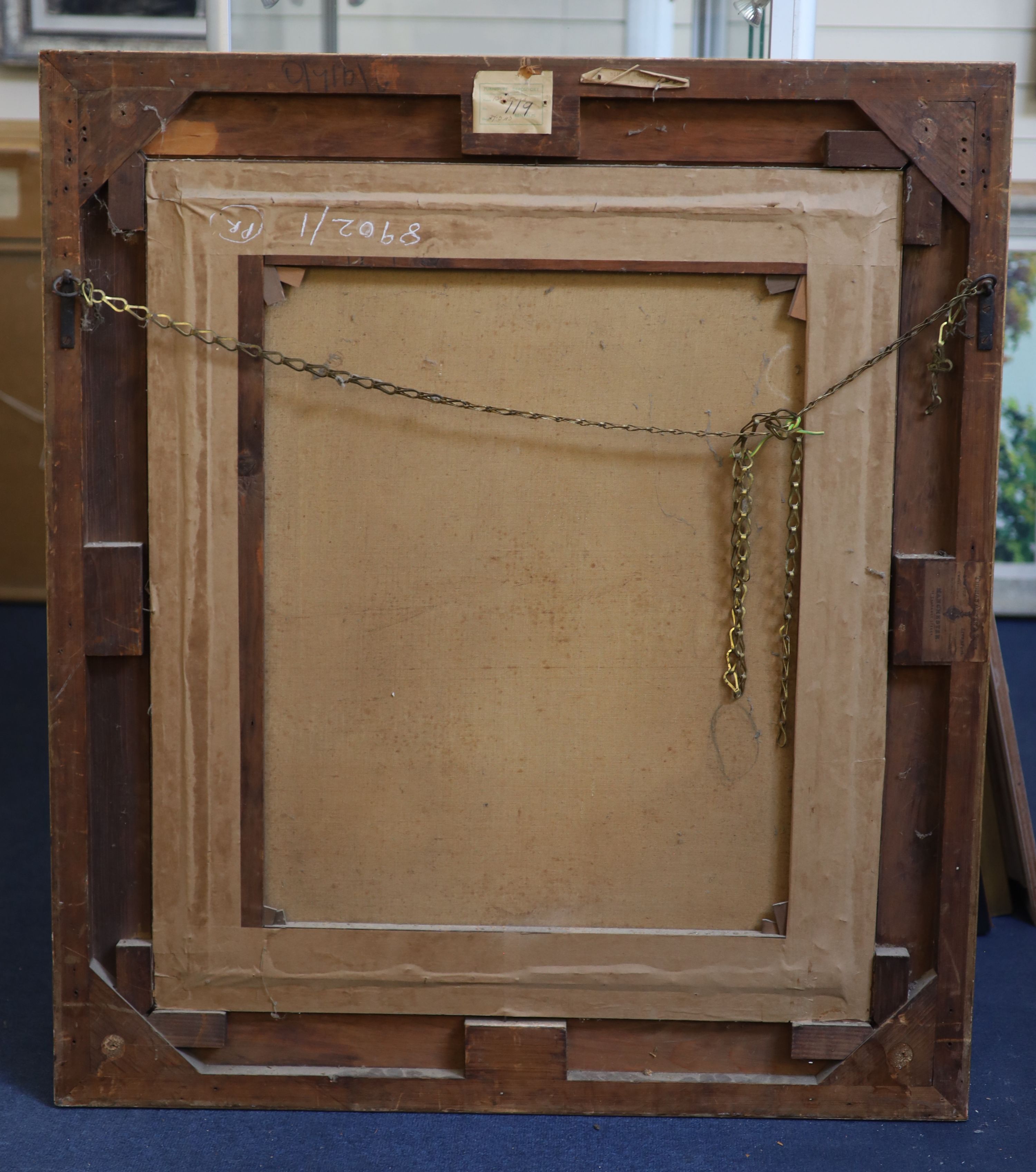 Walter Prescott, Half length portraits of Sir W.J. Hicks and his wife pair of oils on canvas he unsigned, she signed and dated 1881 with additional monogram dated ’84, 76 x 64cm and 76 x 62cm, frames differ